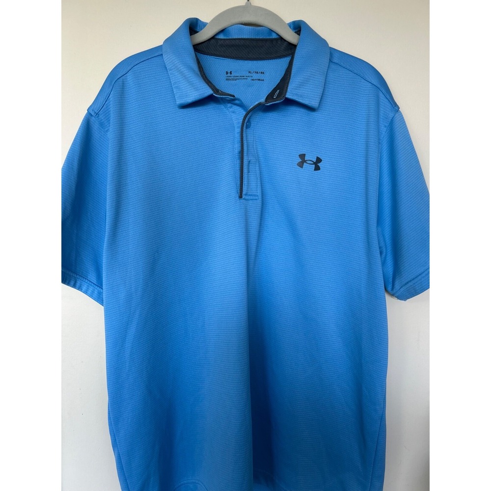 Under Armour Shirt Golf Mens Size XL RoyaBlue Golf Casual Heatguard